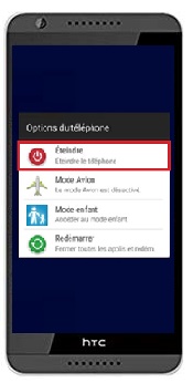 Comment éteindre le HTC Desire 820 ?