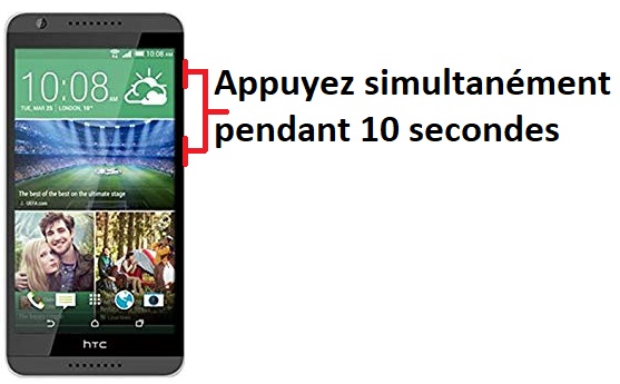 Forcer l'arrêt si le HTC Desire 820 est bloqué
