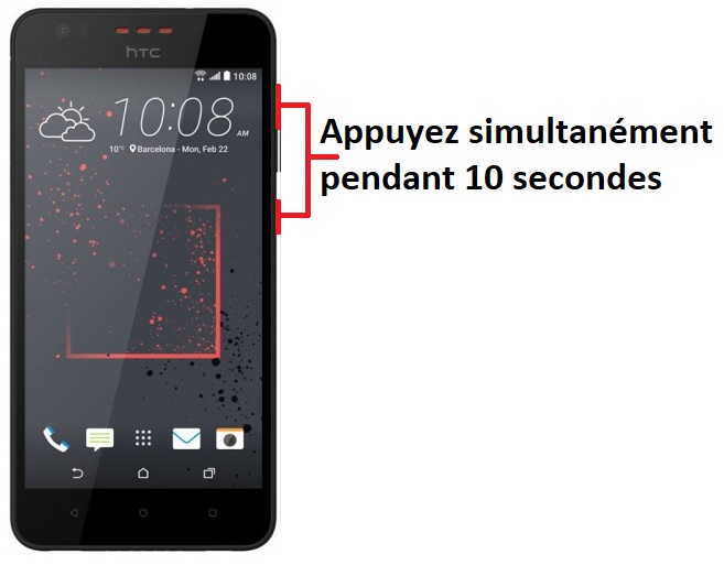 Forcer l'arrêt si le HTC Desire 825 est bloqué