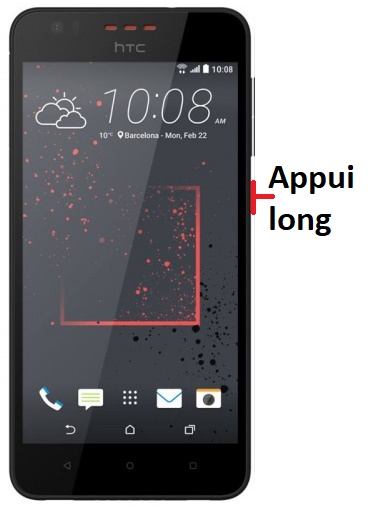 Comment éteindre le HTC Desire 825 ?