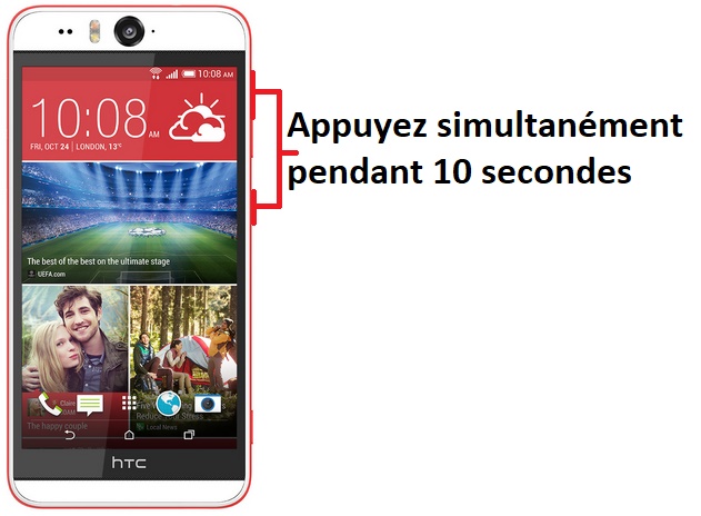 Forcer l'arrêt si le HTC Desire Eye est bloqué
