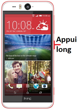 Comment éteindre le HTC Desire Eye ?
