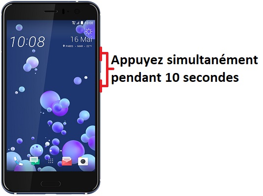 Forcer l'arrêt si le HTC U11 est bloqué