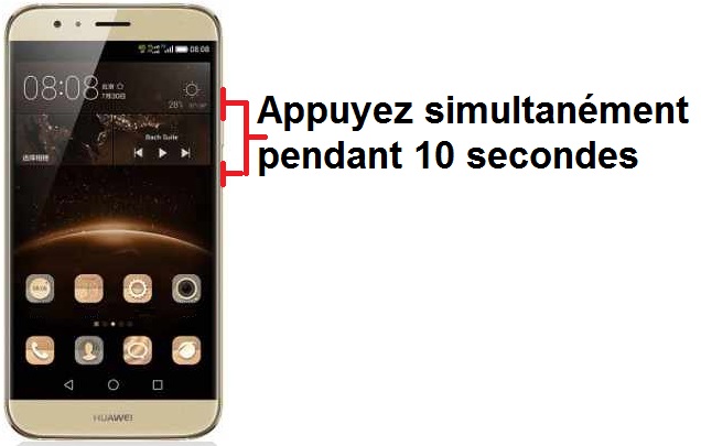 Forcer l'arrêt si le Huawei G8 est bloqué