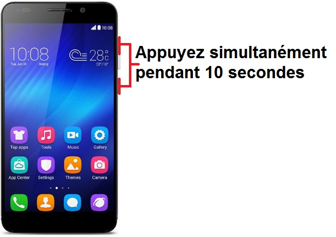 Forcer l'arrêt si le Honor 6 est bloqué