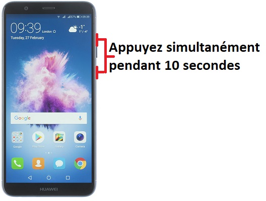 Forcer l'arrêt si le Huawei P Smart est bloqué