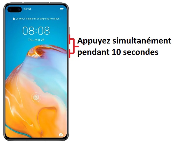 Forcer l'arrêt si le Huawei P40 est bloqué