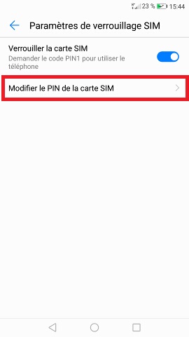 Changer le code PIN sur le Honor 8