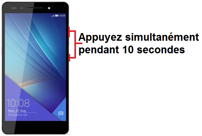 Forcer l'arrêt si le Honor 7 est bloqué