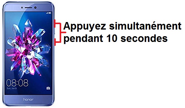 Forcer l'arrêt si le Honor 8 est bloqué