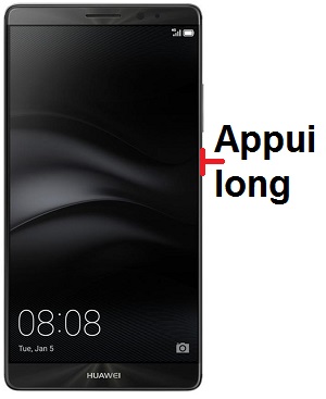 Comment éteindre le Huawei Mate 8 ?