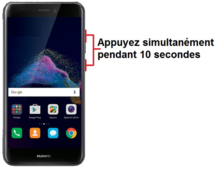 Forcer l'arrêt si le Huawei P8 lite 2017 est bloqué