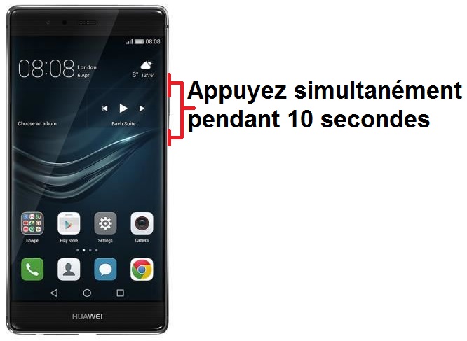 Forcer l'arrêt si le Huawei P9 est bloqué