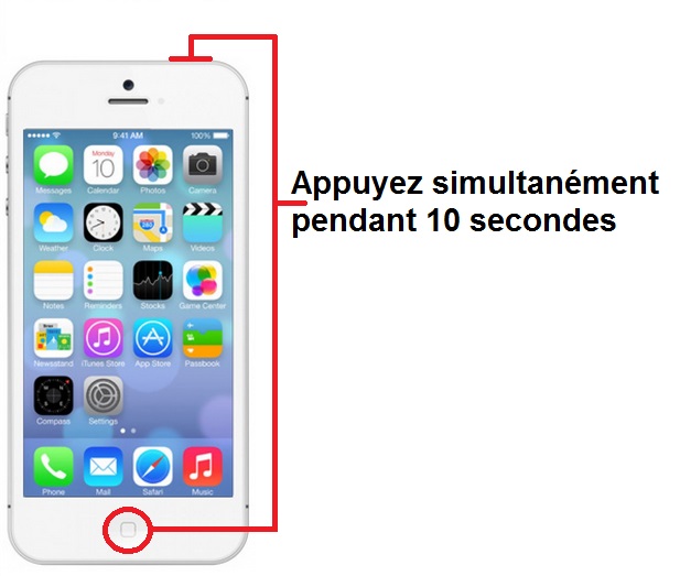 Forcer l'arrêt si le Apple iPhone 5 est bloqué