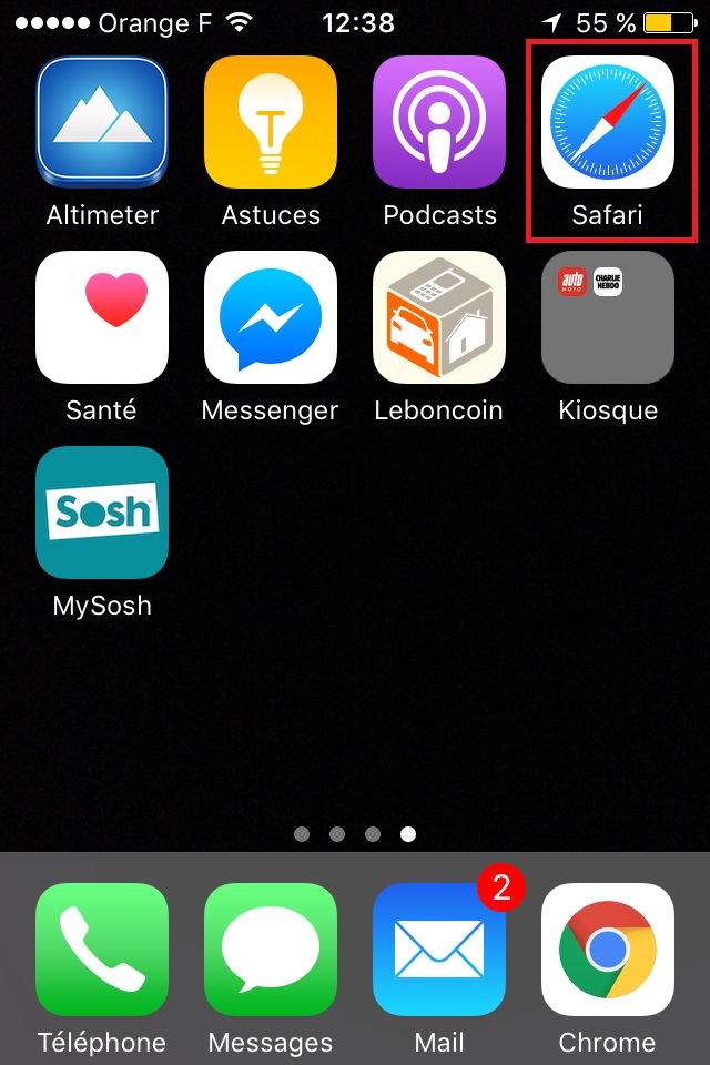 Ouvrir Safari et visiter un site