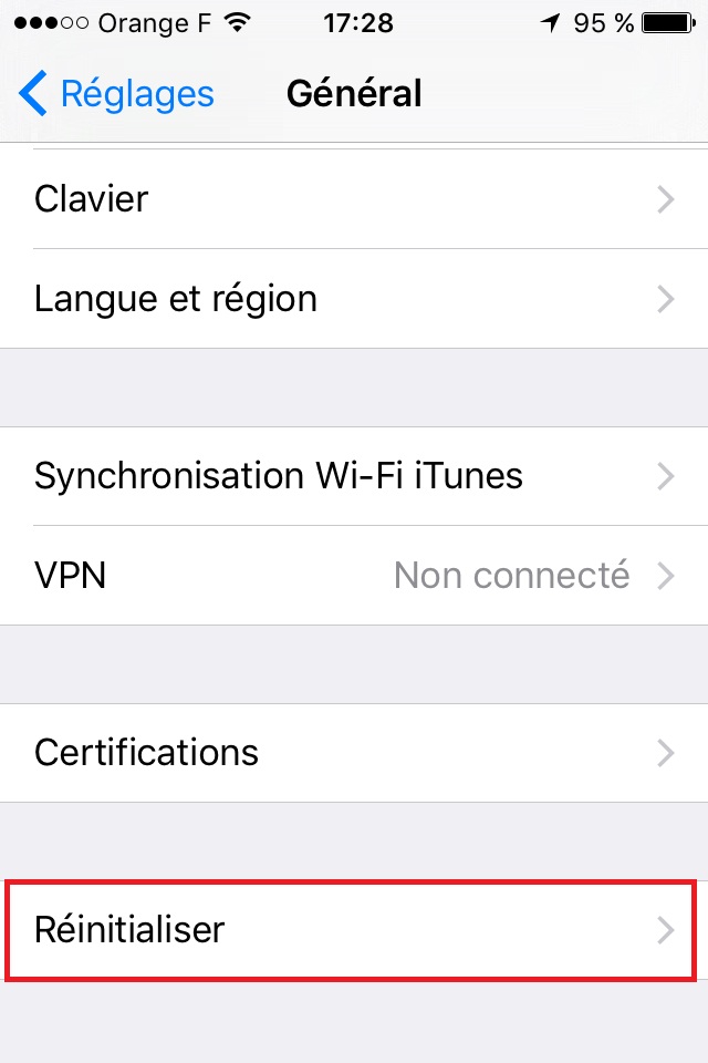 Réinitialiser votre iPhone