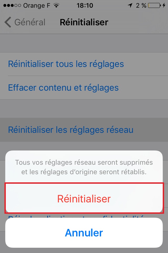 Réinitialiser votre iPhone