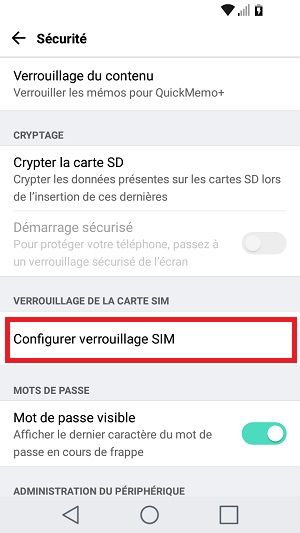 Changer le code PIN sur le LG K10 (2017)