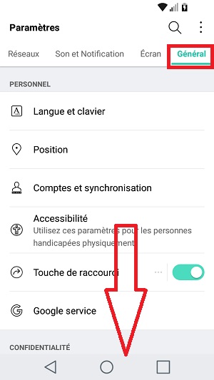 Changer le code PIN sur le LG K10 (2017)