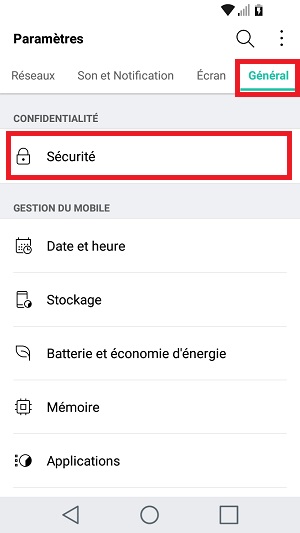 Changer le code PIN sur le LG K10 (2017)