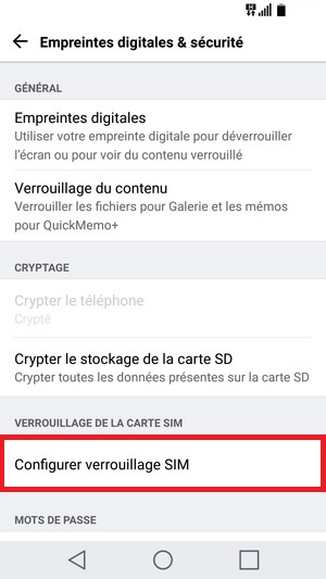 Changer le code PIN sur le LG G5