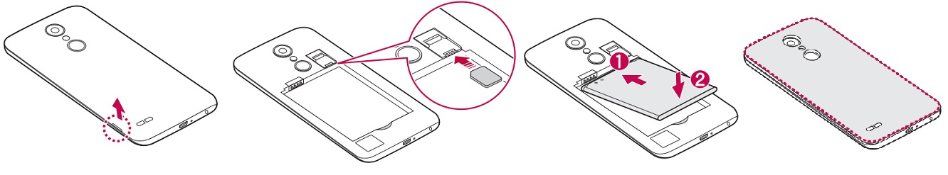 Insérer la carte SIM dans le LG K10 (2017)