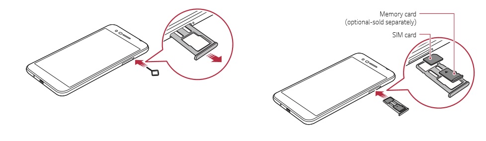Insérer la carte SIM dans le LG K11