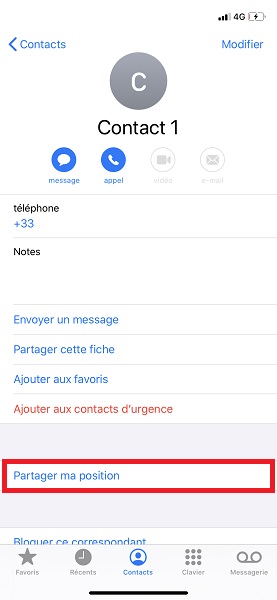 Activer le partage de position sur iPhone