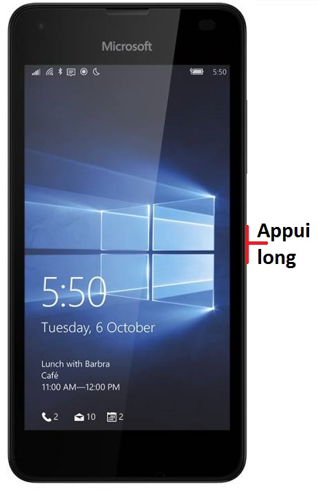 Comment éteindre le Microsoft Lumia 550 ?