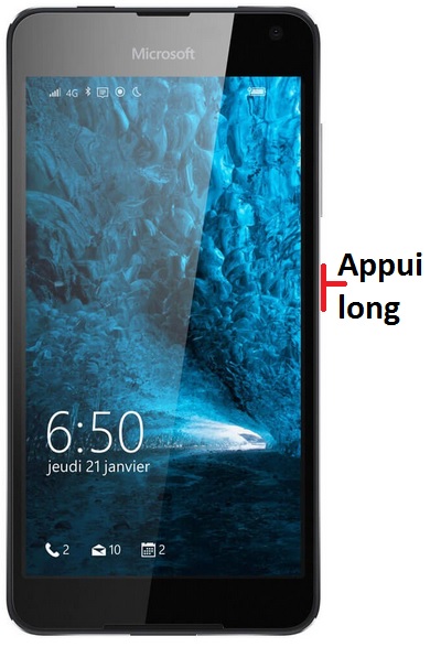 Comment éteindre le Microsoft Lumia 650 ?