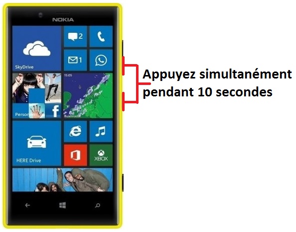 Forcer l'arrêt si le Nokia Lumia 720 est bloqué