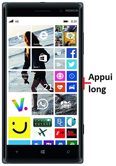 Comment éteindre le Nokia Lumia 830 ?
