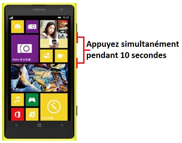 Forcer l'arrêt si le Nokia Lumia 1020 est bloqué