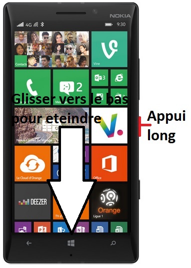 Comment éteindre le Nokia Lumia 930 ?