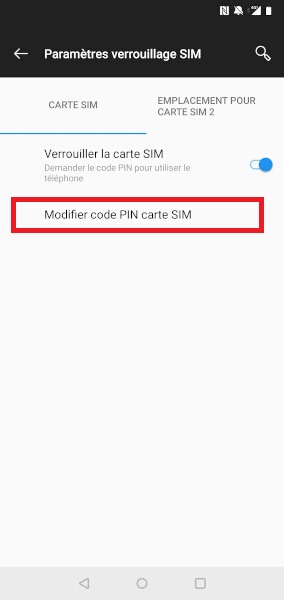 Modifier le code PIN de la SIM sur OnePlus 3T