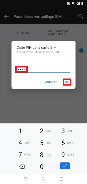 Modifier le code PIN de la SIM sur OnePlus 3T