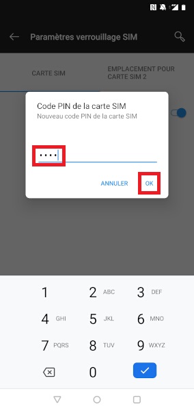 Modifier le code PIN de la SIM sur OnePlus 3T