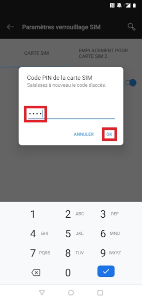 Modifier le code PIN de la SIM sur OnePlus 3T