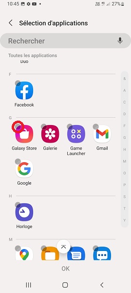Cacher des applications inutiles.