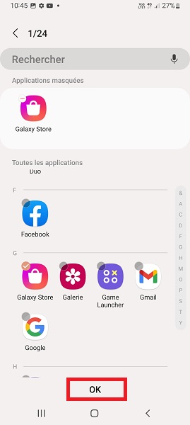 Cacher des applications inutiles.