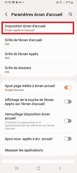Vous souhaitez avoir la totalité de vos applications sur l’écran d’accueil :
