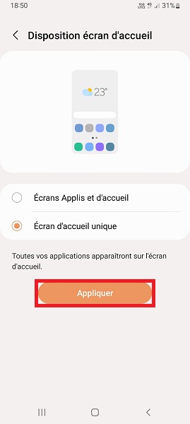 Vous souhaitez avoir la totalité de vos applications sur l’écran d’accueil :