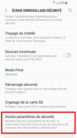 Changer le code PIN sur le Samsung A5 2016