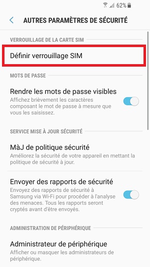 Changer le code PIN sur le Samsung A5 2016