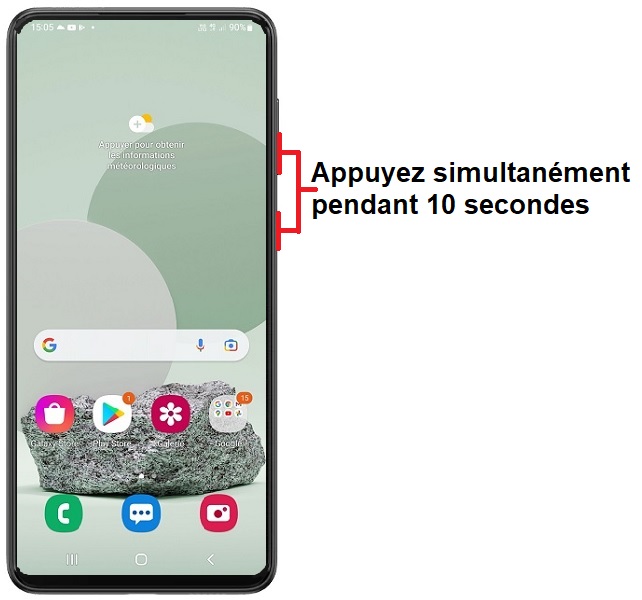 Forcer l'arrêt si le Samsung Galaxy A33 est bloqué