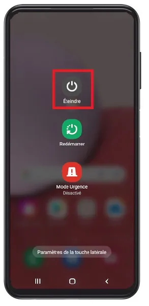 Comment éteindre le Samsung Galaxy A73 ?