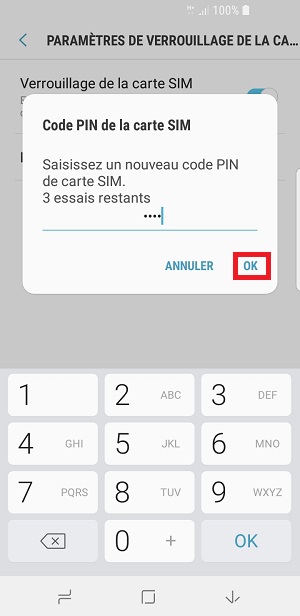 Changer le code PIN sur le Samsung A8 2018
