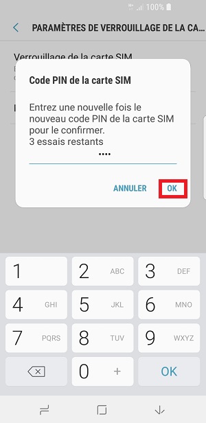 Changer le code PIN sur le Samsung A8 2018
