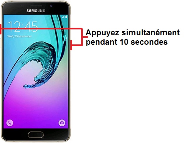 Forcer l'arrêt si le Samsung A5 2016 est bloqué