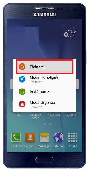 Comment éteindre le Samsung A5 ?
